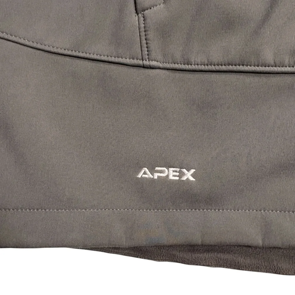 The North Face Apex Mens Soft shell Vest Gray Black Full Zip‎ Lined Outdoor L